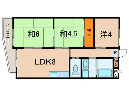 ロイヤルメゾン仁川II(3LDK/2階)の間取り写真