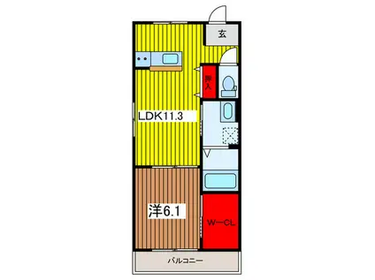 FONTAINE(1LDK/2階)の間取り写真