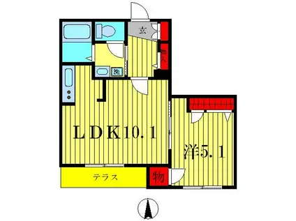 シャトーグレース(1LDK/1階)の間取り写真
