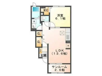 SK PLACE(1LDK/1階)の間取り写真