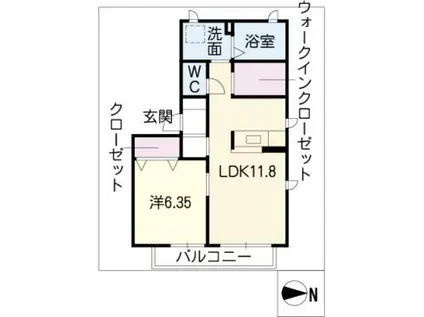 メゾン アートカミサワ(1LDK/1階)の間取り写真