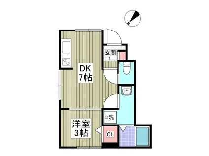 リーブルファイン春日部八丁目II(1DK/1階)の間取り写真