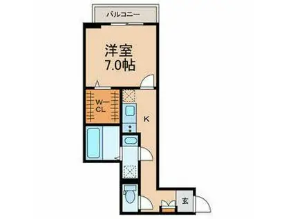 アーバンライフ津田沼(1K/2階)の間取り写真