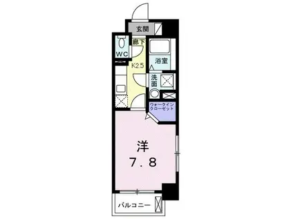 名取飯野坂壱番館(1K/2階)の間取り写真