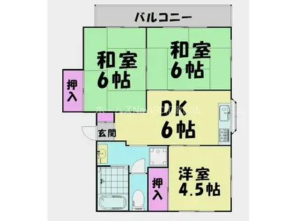 メロディーしみず(3DK/3階)の間取り写真