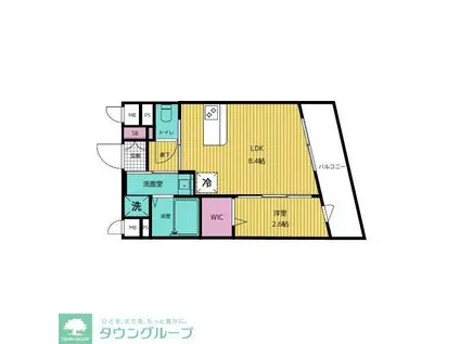 BCASA武蔵小杉II(1LDK/4階)の間取り写真