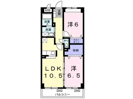 クラシオンI(2LDK/4階)の間取り写真