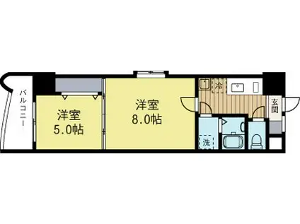 ロイヤル呉服 112(2K/9階)の間取り写真