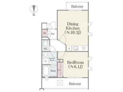 FIROUGE白幡(1DK/2階)の間取り写真