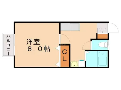 メゾン桜坂(1DK/2階)の間取り写真