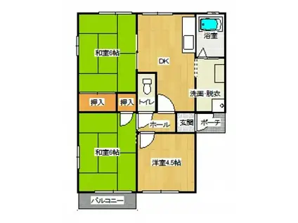 メゾングレースII(3DK/2階)の間取り写真