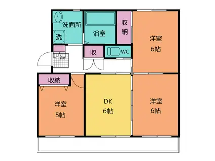 アーバンライフ上力(3DK/1階)の間取り写真