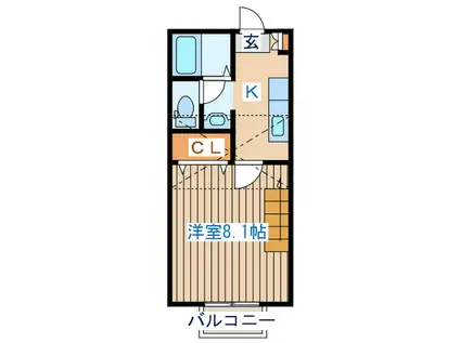 TORINOII(1K/1階)の間取り写真