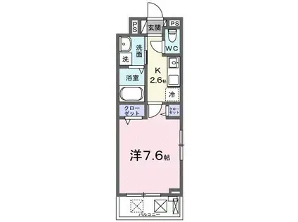西条町御薗宇アパート(1K/3階)の間取り写真