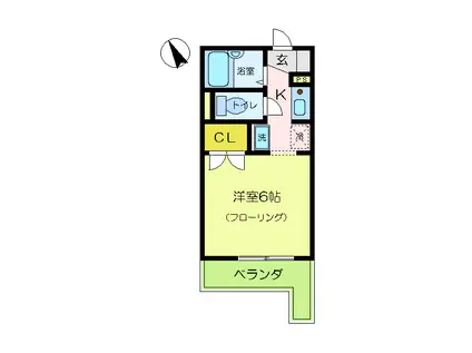 メゾン・ド・アルカディア(ワンルーム/1階)の間取り写真