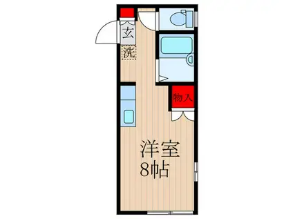 ハイツベルキャビン(ワンルーム/2階)の間取り写真