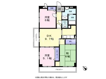 アイ・ティ・オーおゆみ野(3DK/3階)の間取り写真