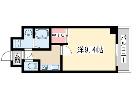 グルーヴ江坂(1K/4階)の間取り写真