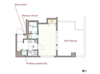 地下鉄長堀鶴見緑地線 谷町六丁目駅 徒歩4分 10階建 築17年(1K/10階)の間取り写真