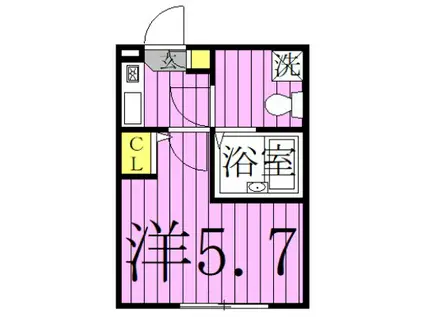 RBR 関原 2(1K/3階)の間取り写真