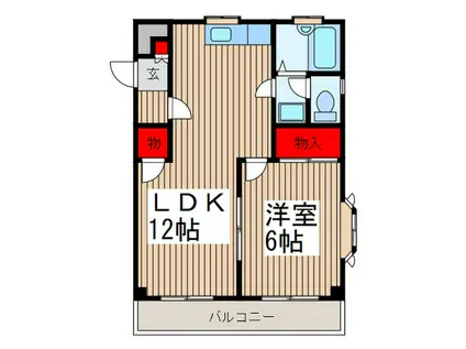 ピノマンション(1LDK/1階)の間取り写真