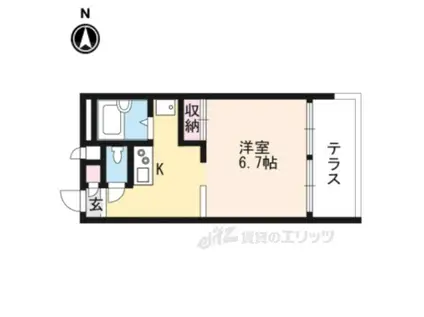 レオパレスルナⅠ(1K/3階)の間取り写真