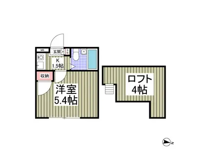 プラザ・ドゥ・アヴァン(1K/2階)の間取り写真