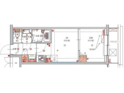 ハーモニーレジデンス東京南砂パークサイド(1DK/2階)の間取り写真