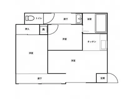 佐野町アパート(2DK/1階)の間取り写真
