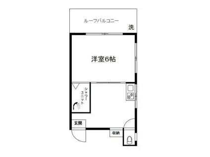 斉藤ビル(1DK/3階)の間取り写真