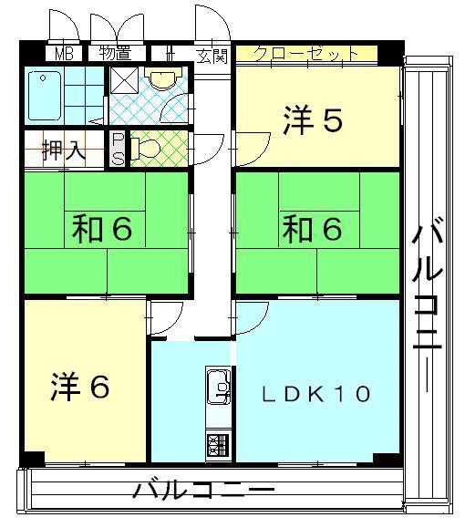 ライフステージ山王(4LDK/6階)の間取り写真