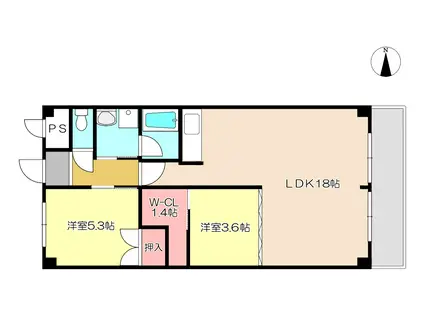イプシロンC棟415(2LDK/4階)の間取り写真