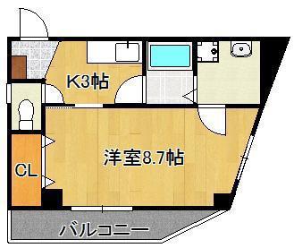 矢島ビル(1K/5階)の間取り写真