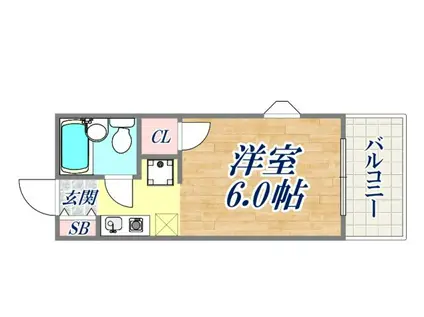 サンクラッソ阪急六甲駅前ウエスト(1K/3階)の間取り写真