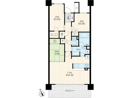 ONE PARK RESIDENTIAL TOWERS(3LDK/5階)の間取り写真