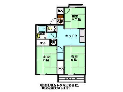 シマミハイツ(3DK/2階)の間取り写真