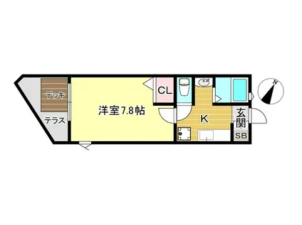 ヴィオレッタ(1K/1階)の間取り写真