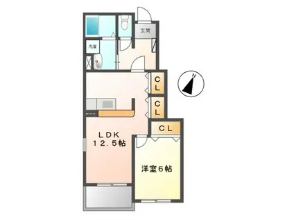 アリアーテ(1LDK/1階)の間取り写真