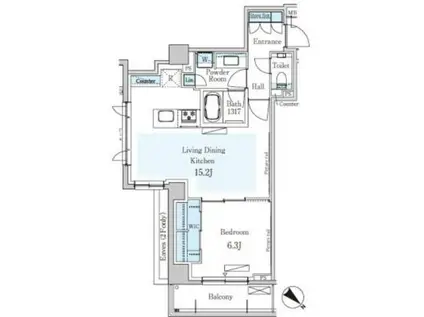 パークアクシス表参道レジデンス(1LDK/3階)の間取り写真