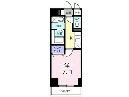 AQUA GARDEN今(1K/3階)の間取り写真