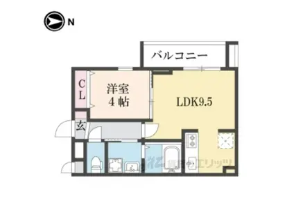 グランカーサ京都駅前(1LDK/3階)の間取り写真