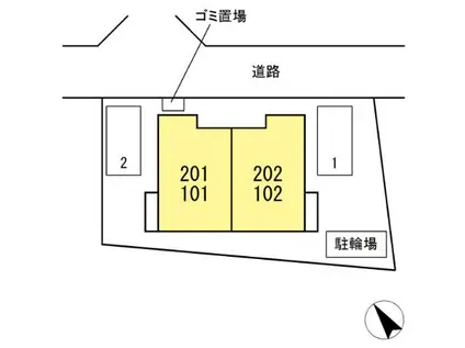 グラシア(1LDK/1階)の間取り写真