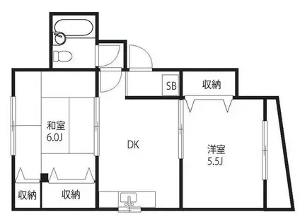 渡田アパート(2DK/1階)の間取り写真