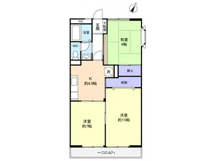 サンパレス薬円台(3K/1階)の間取り写真