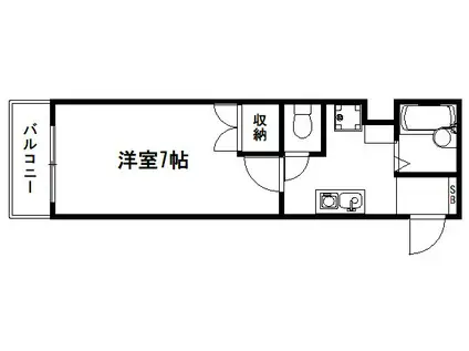 ラリティ田中(1K/2階)の間取り写真