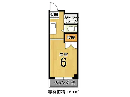 CITY HOUSE小山(1K/3階)の間取り写真