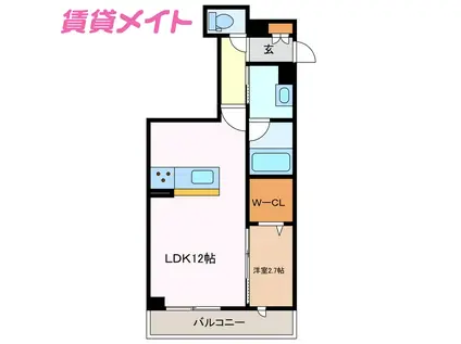 フロイデスプリング(1LDK/1階)の間取り写真