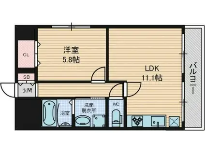 アマービレ中島(1LDK/5階)の間取り写真