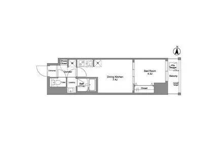 DAFFITTO錦糸町(1DK/6階)の間取り写真