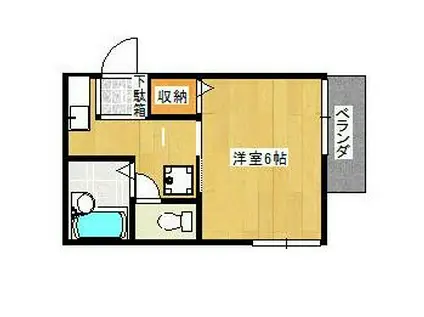ハイツ小高(1K/1階)の間取り写真